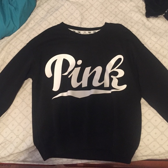 Victoria's Secret pink sweatshirt.