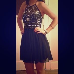 Black, short formal dress!