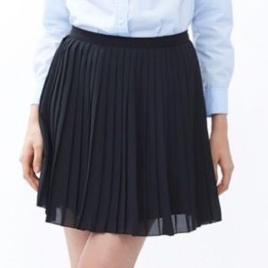 Navy Pleated Skirt