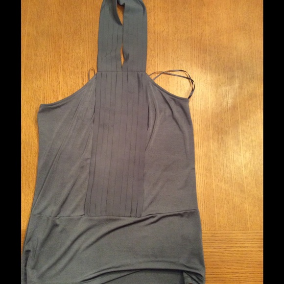 Grey halter top dressy shirt