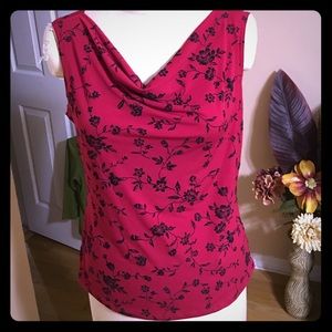 Sleeveless drape neck blouse