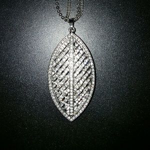 Gemstone Leaf Pendant Necklace