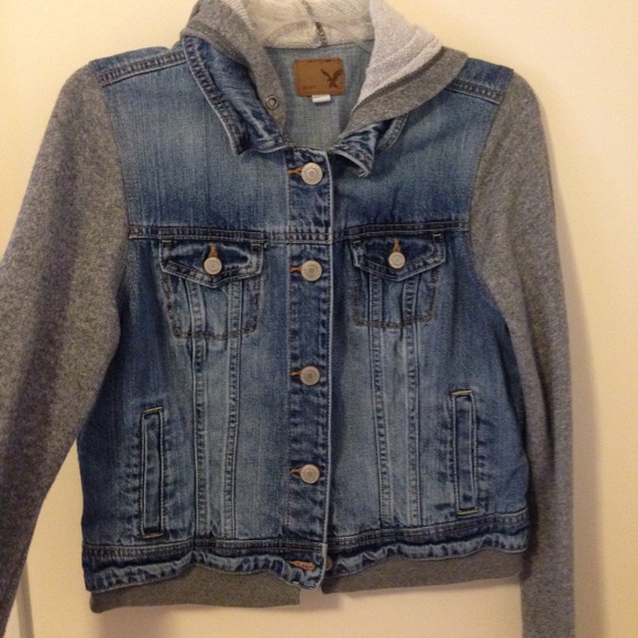 Grey & denim american eagle jean jacket