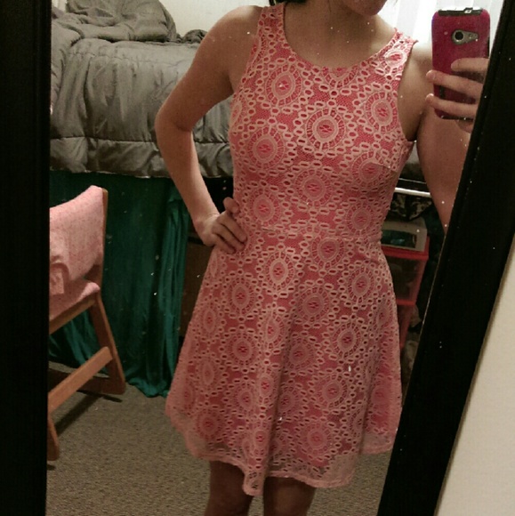 Coral Lace Dress
