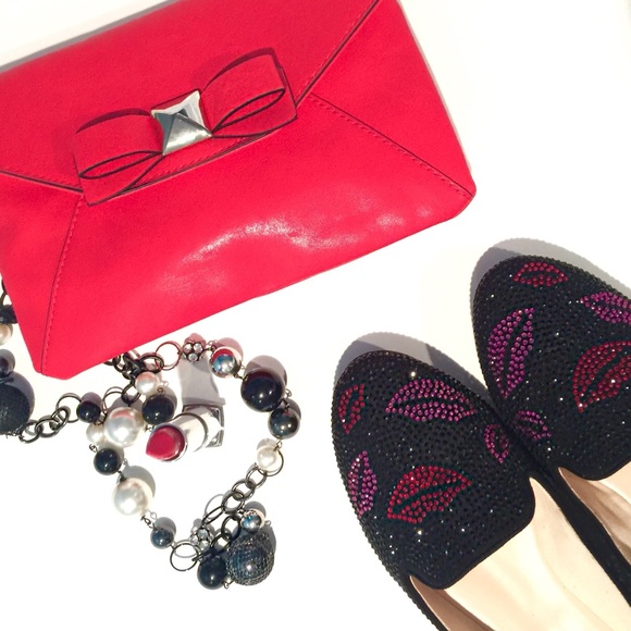 The Limited Red Bow Wristlet