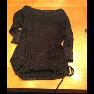 Black and silver 3/4 sleeve shirt