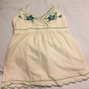 Green and ivory shirt.