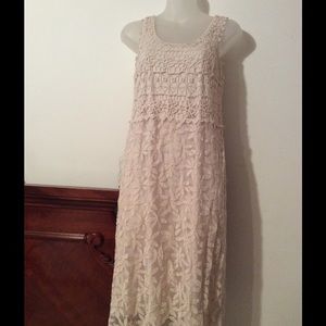 beige lace dress