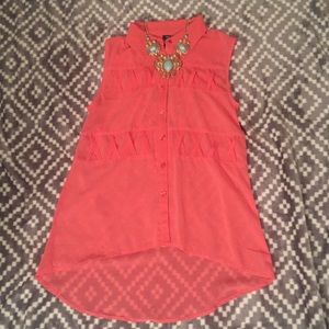 Flowy coral tank top