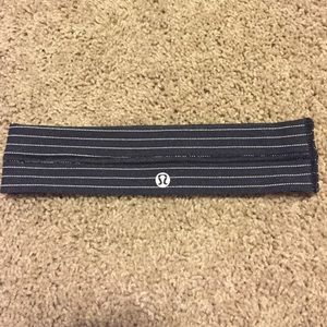 Navy and white striped lululemon headband