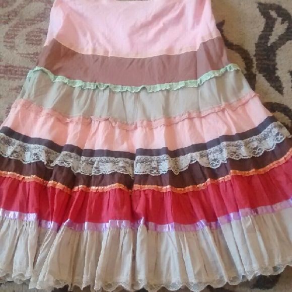 stunning tiered 100% cotton with mining boho maxi