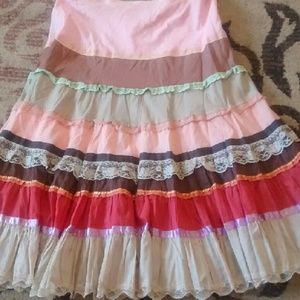 stunning tiered 100% cotton with mining boho maxi