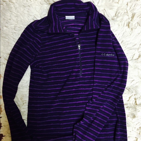 Purple Columbia half zip pull over