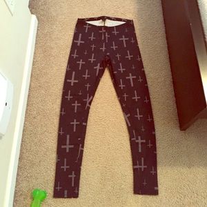 Empire cross print leggings