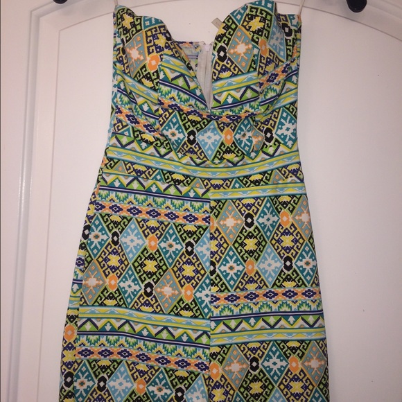 Tribal plunging neckline romper