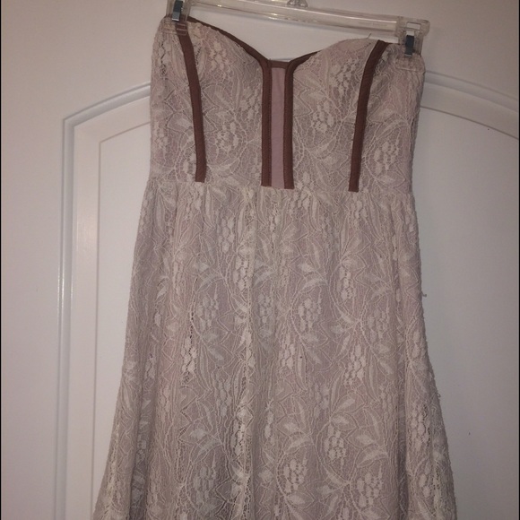 strapless lace dress