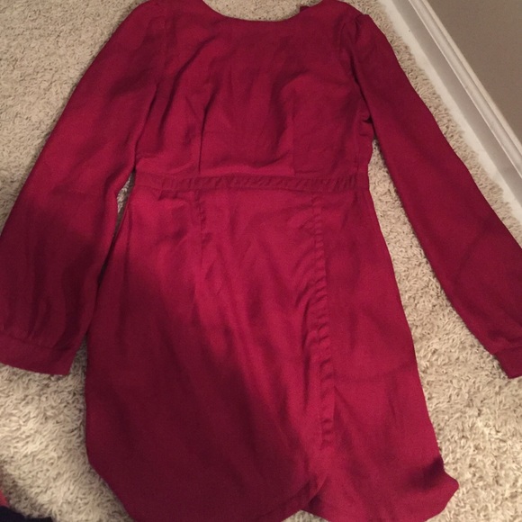 Toni burgundy long sleeve mini dress
