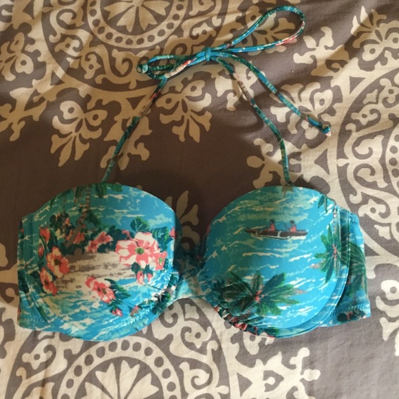 Blue hawiian bikini top