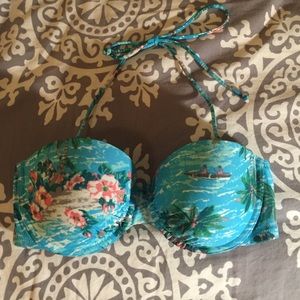 Blue hawiian bikini top