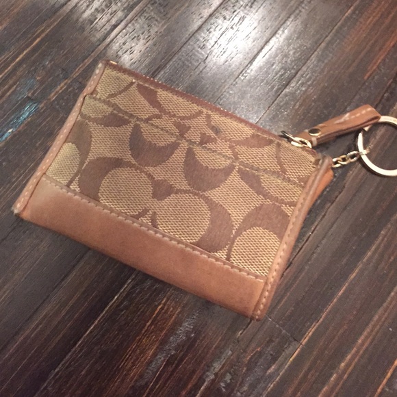 Auth Coach Signature coin/credit card purse