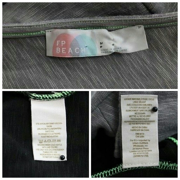 FP Beach Free People gray black colorblock Sz S - Picture 4 of 4
