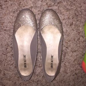 Sparkly gold flats