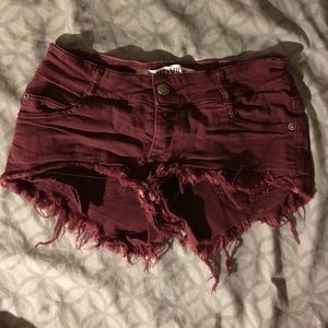 Brandy Melville burgundy shorts