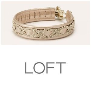 NWOT LOFT Gold Braided Metallic Leather Bracelet