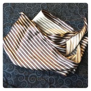 Silk brown and tan belt or neck scarf