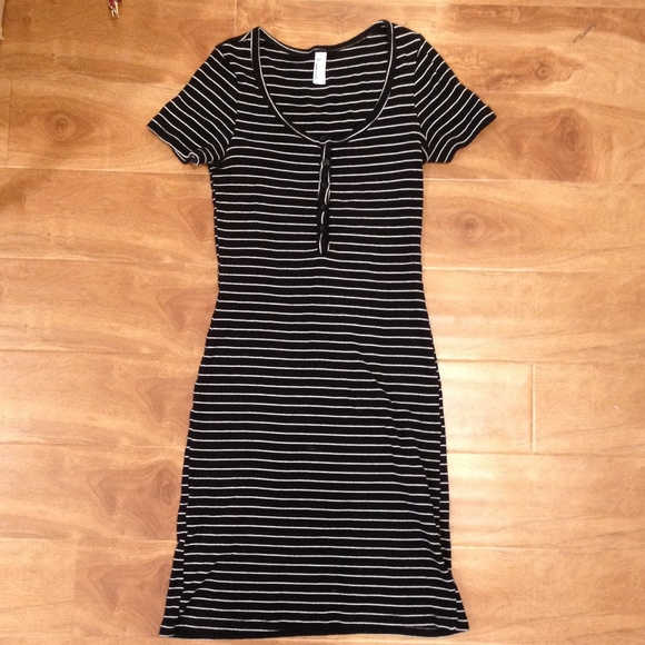American Apparel striped ribbed dress