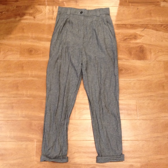 American Apparel gray pleated high waisted pants