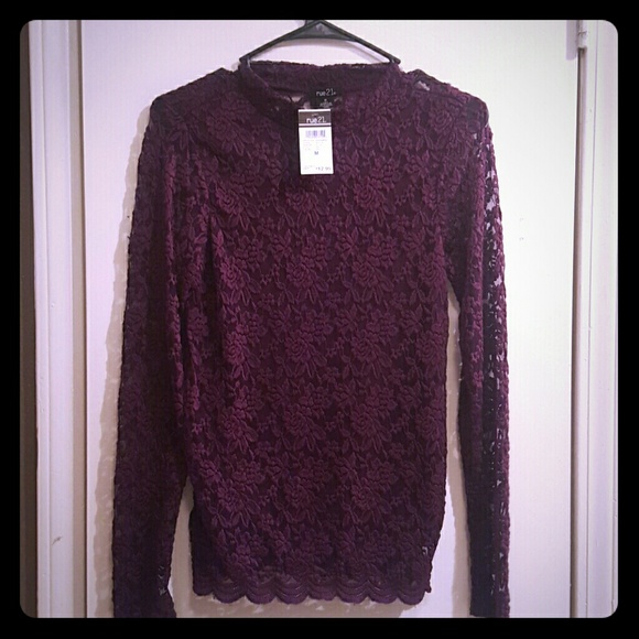 Purple lace long sleeve shirt