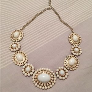 White and gold statement necklace