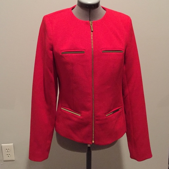 Euc Michael kors red blazer with gold detailing