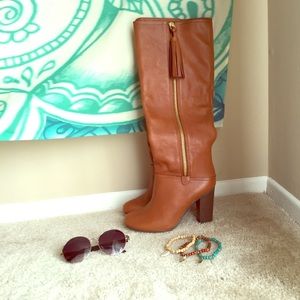 Coach Leather Tassel Boots