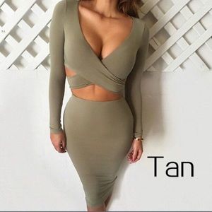 Tan criss cross dress