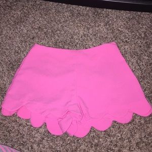 High rise pink tulip shorts