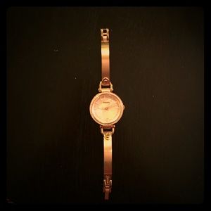 Rose gold Fossil watch