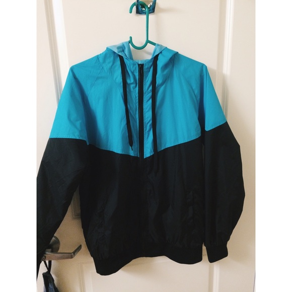 Black and Blue Windbreaker Jacket