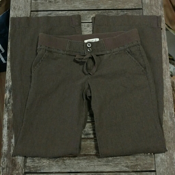 Arden B dark drown linen beach pant