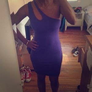 Purple bodycon strappy dress