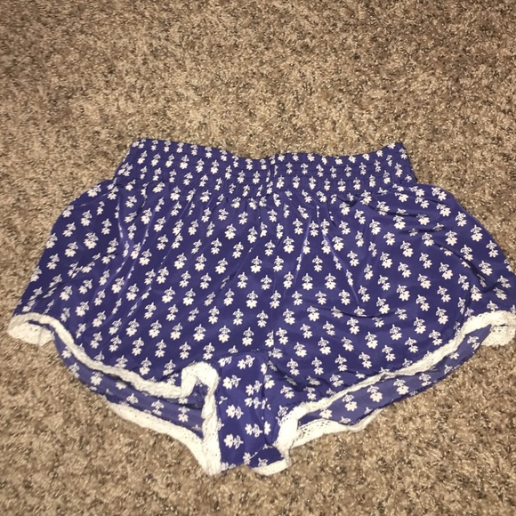 Navy and cream shorts