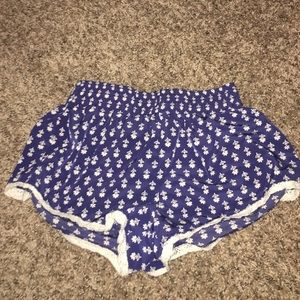 Navy and cream shorts