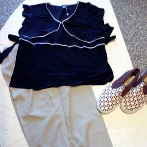 Black butterfly sleeve Shirt( by"DS")