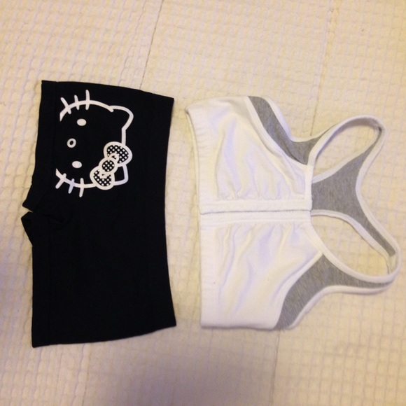 Hello kitty boy shorts & sports bra
