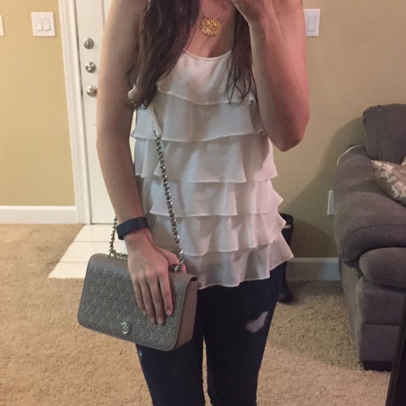 Forever 21 Tops - Off White Ruffled Tank