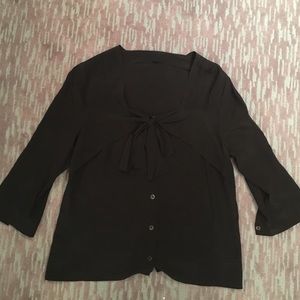 Prada black silk blouse