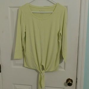Chicos pale green tie front top