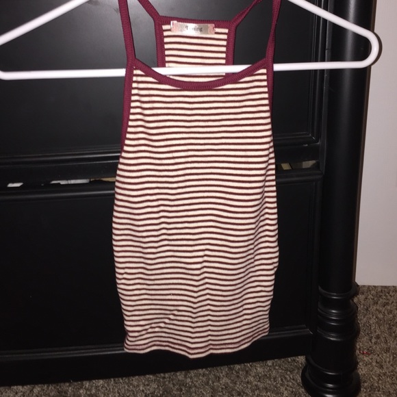 Maroon striped tank top