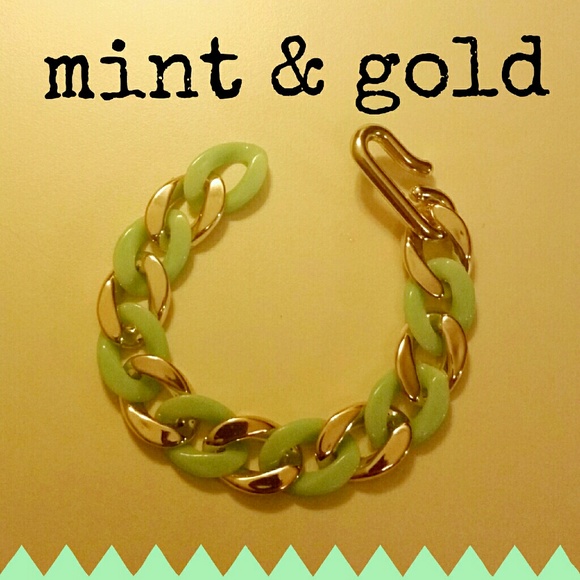 Mint & Gold Chunky Bracelet